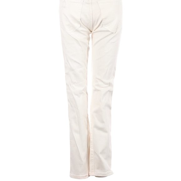 Gap Jeans White Boho Distressed Boot Leg Cut Mid Waist Sz 25 #178 - Picture 4 of 4